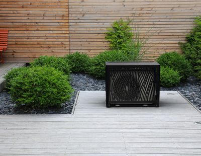 Lot de 2 pieds pour cache climatisation Noir OUTSTEEL