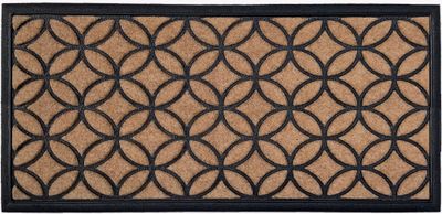 Tapis bali cercles polyester sur caoutchouc 40 x 80 cm ID HOME