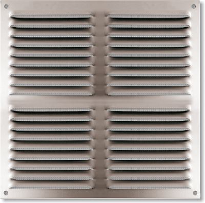 Grille à persiennes aluminium anodisé avec moustiquaire 300 x 300 mm AUTOGYRE