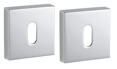 Rosaces de porte carrées à clé chromé brillant 50 x 50 mm FROSIO