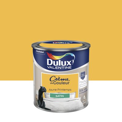 Peinture crème de couleur Jaune Printemps Satin 0,5 L - DULUX VALENTINE