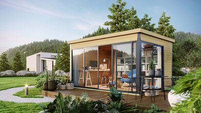 Abri de jardin en bois Domeo 4 12,80 m² LASITA MAJA Livraison à domicile incluse