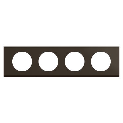 Plaque de finition 4 postes Nickel sombre satiné - Céliane LEGRAND