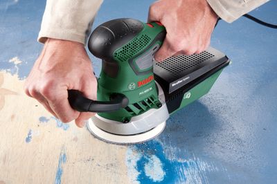 Ponceuse excentrique diamètre 125 mm 350 W + 25 abrasifs PEX 4000 AE BOSCH