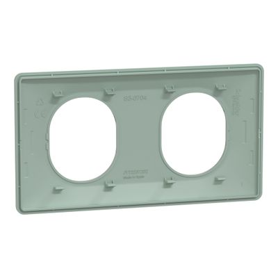 Plaque de finition 2 postes horizontal sauge - Ovalis SCHNEIDER ELECTRIC