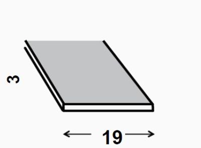 Profilé plat PVC blanc 19 x 3mm 1 m CQFD