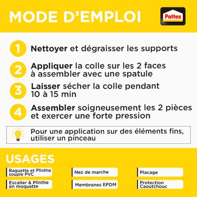 Colle néoprène de contact liquide 650 g PATTEX