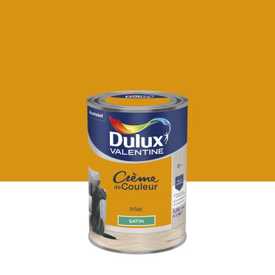 Peinture crème de couleur Miel Satin 1,25 L- DULUX VALENTINE