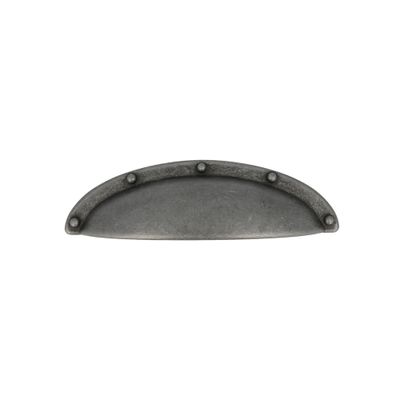Poignée de meuble coquille vieil argent entraxe 64 mm REI