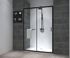 Porte de douche coulissante 140x195 cm profilé noir verre transparent 6 mm Serenity - OCEA