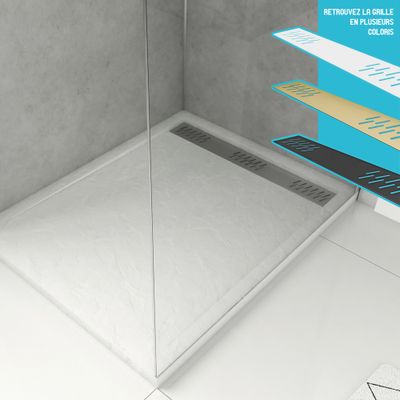 Receveur de douche 80x80 cm acrylique blanc Pedra - AURLANE