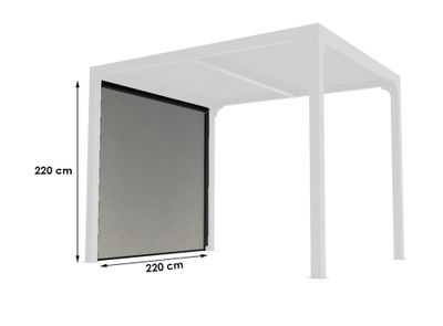 Rideau manuel pour pergola bioclimatique PER 2430 BI gris 5,76 m², Livraison à domicile incluse - HABRITA
