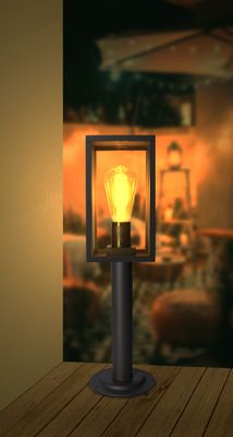 Borne extérieur E27 48cm Solweig anthracite IP44 7W 800 lumens blanc chaud - ARLUX