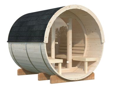 Sauna extérieur rond en bois Palmako Anita 4 places avec poêle - 8,6 m² - PALMAKO