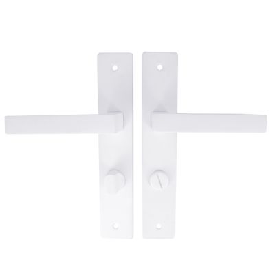 Poignées de porte sur plaques à condamnation Joffrin blanc mat LINEA BERTOMANI