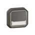 Bouton poussoir inverseur étanche IP55 lumineux + porte-étiquette encastrable Anthracite - Plexo LEGRAND