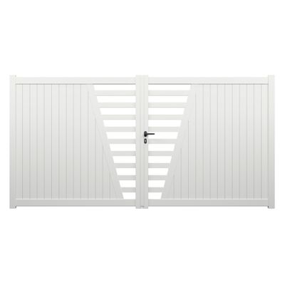 Portail battant aluminium PIVOINE l.3,50 x H.1,78 m blanc livraison directe à domicile GARDEN GATE