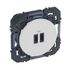 Prise encastrable double USB-C Blanc - Dooxie LEGRAND