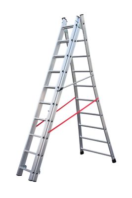 Echelle transformable 3 plans 3 x 10 échelons 6,00 / 6,80 m Premium avec base évasée aluminium - HAILO