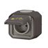 Prise de recharge 2 roues électriques étanche IP55 en saillie 2 P+T 16A Anthracite - Plexo LEGRAND<br>