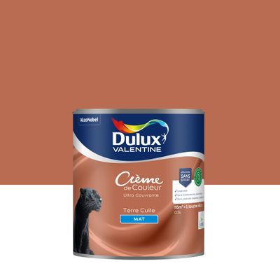 Peinture crème de couleur Terre cuite mat 0,5L - DULUX VALENTINE