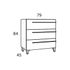 Meuble de salle de bains Cies 3 tiroirs L80 x H84 x P45 cm mélaminé chêne naturel