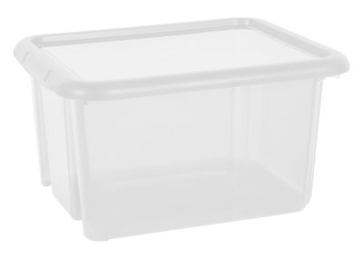 Bac plastique 30 litres naturel avec couvercle
