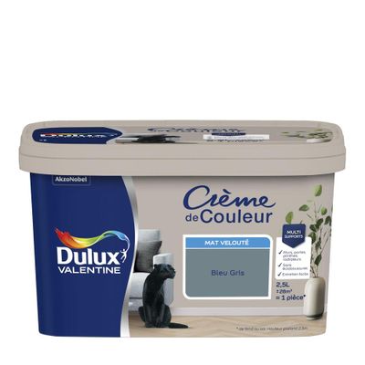 Peinture Crème De Couleur Mat Bleu Gris 2,5 L - DULUX VALENTINE