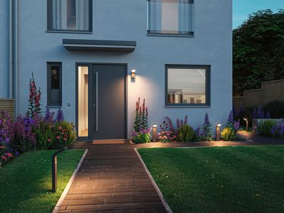Borne d'éclairage extérieur LED détecteur de mouvements 1000 lumens blanc chaud 60cm IP44 Anthracite - Kulma PAULMANN