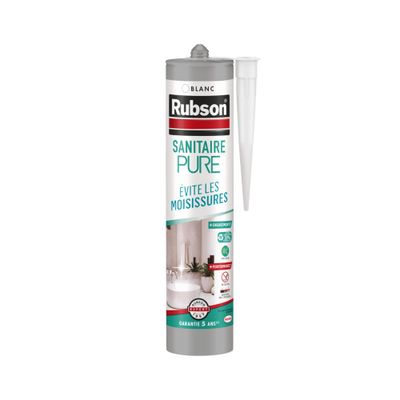 Mastic Silicone Sanitaire Pure Blanc 280 ml RUBSON