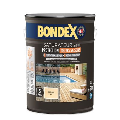 Saturateur 2 en 1 protection 5 ans incolore mat 5L BONDEX