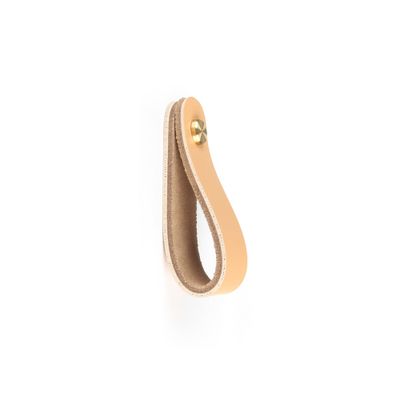 Poignée bouton cuir crème 128 mm REI