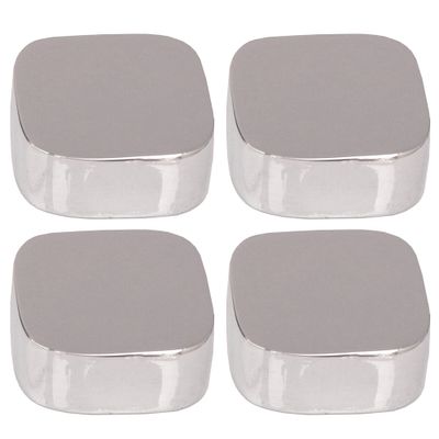 Fixations miroir carrés coins arrondis chromées 20 x 20 mm par 4