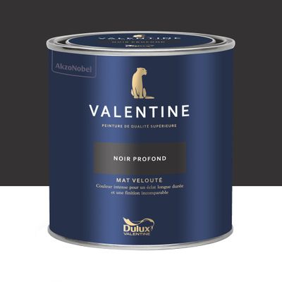 Peinture Valentine Mat Velouté Noir Profond 0,5 L - DULUX VALENTINE