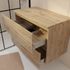 Meuble de salle de bains suspendu 2 tiroirs + plan de travail 80 cm chêne naturel Timber - AURLANE