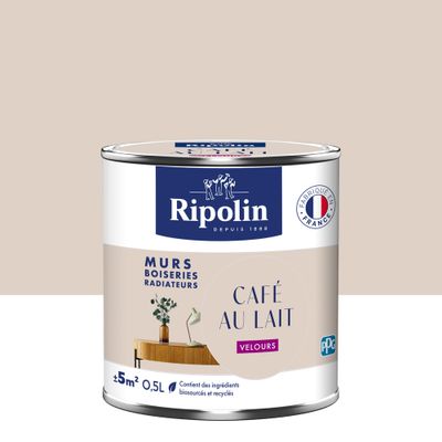 Peinture murs, boiseries et radiateurs café au lait velours 0,5 L - RIPOLIN