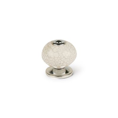Bouton de meuble rond porcelaine craquelé diamètre 40 mm par 4 REI