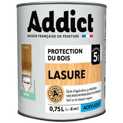 Lasure 5 ans Chêne 0,75 L - ADDICT