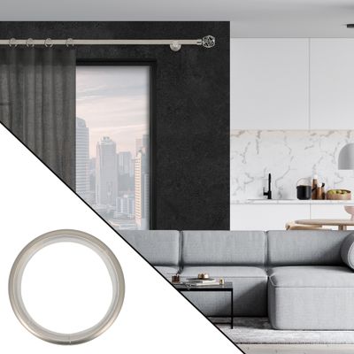 Anneaux silencieux en métal diam 42 mm Finition Chromé mat par 10 - MOBOIS