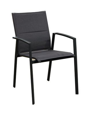 Fauteuil de jardin PALMA aluminium graphite chevron lot de 2, Livraison à domicile incluse - PROLOISIRS