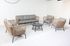 Salon de jardin CHRISTINA acier gris imitation rotin 7 places