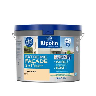Peinture Façade-Mat-10 L-Ton Pierre - RIPOLIN