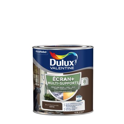 Peinture Ecran+ Multi-supports Dulux Valentine Satin Brun Normandie 0,5 L