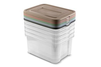 Boîtes de rangement en plastique recyclé Handy 25 L par 5 - CURVER