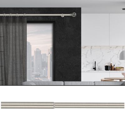 Tringle à rideaux en métal extensible de 1.60 m à 3 m diam 20 Chrome mat - MOBOIS