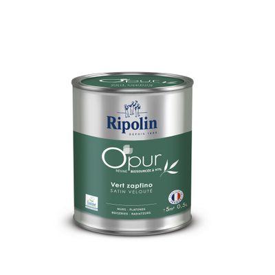 Peinture O'PUR Satin VERT ZAPFINO 0,5 L - RIPOLIN