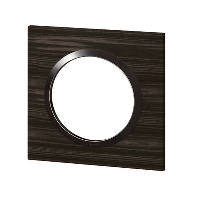 Plaque de finition 1 poste carrée Effet bois ébène - Dooxie LEGRAND