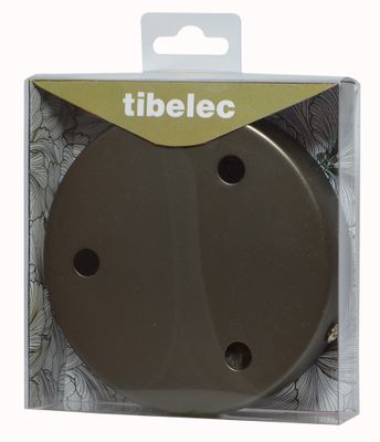 Rosace de luminaire métal diamètre 120 mm titane 3 sortie TIBELEC