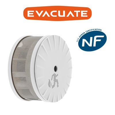 Détecteur de fumée Mini NF Autonomie 10 ans - EVACUATE