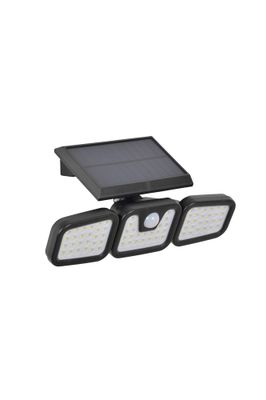 Projecteur extérieur LED solaire + détecteur de mouvements Horus noir IP44 600 lumens lumière du jour - COREP